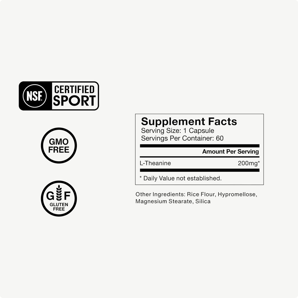 Momentous L-Theanine Supplement, Supports Relaxation & Focus, 200mg | Promotes Calm, Sleep Quality, & Cognitive Function, NSF Certified for Sport, Non-GMO & Gluten-Free (60 Servings)