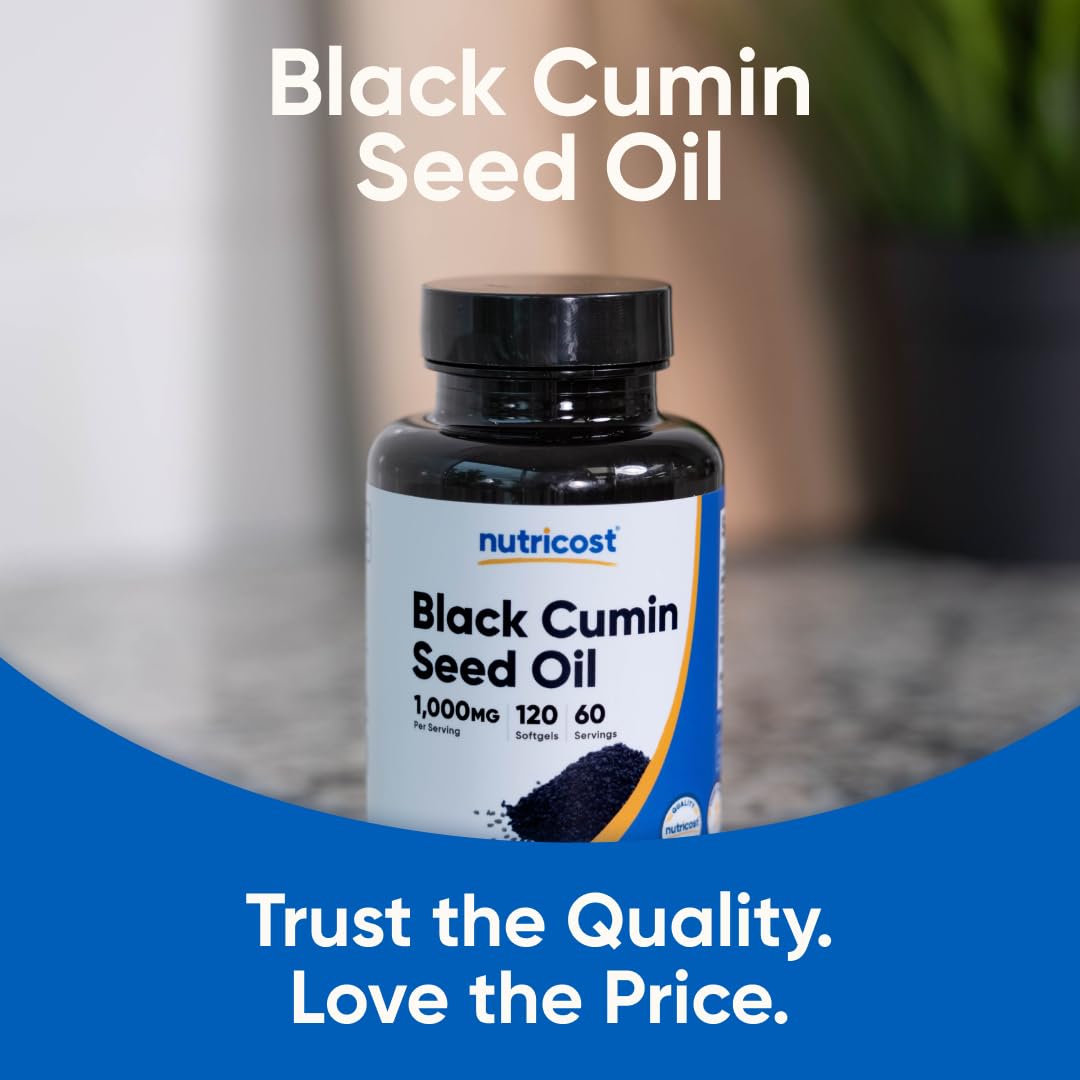 Nutricost Black Seed Oil (Cumin) 1000mg, 120 Softgels, 60 Servings