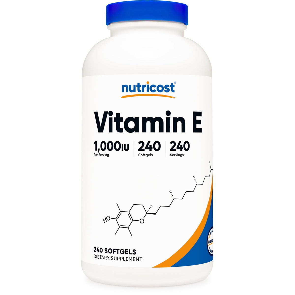 Nutricost Vitamin E 1,000 IU (450mg) 240 Softgels - GMO-Free, Gluten-Free
