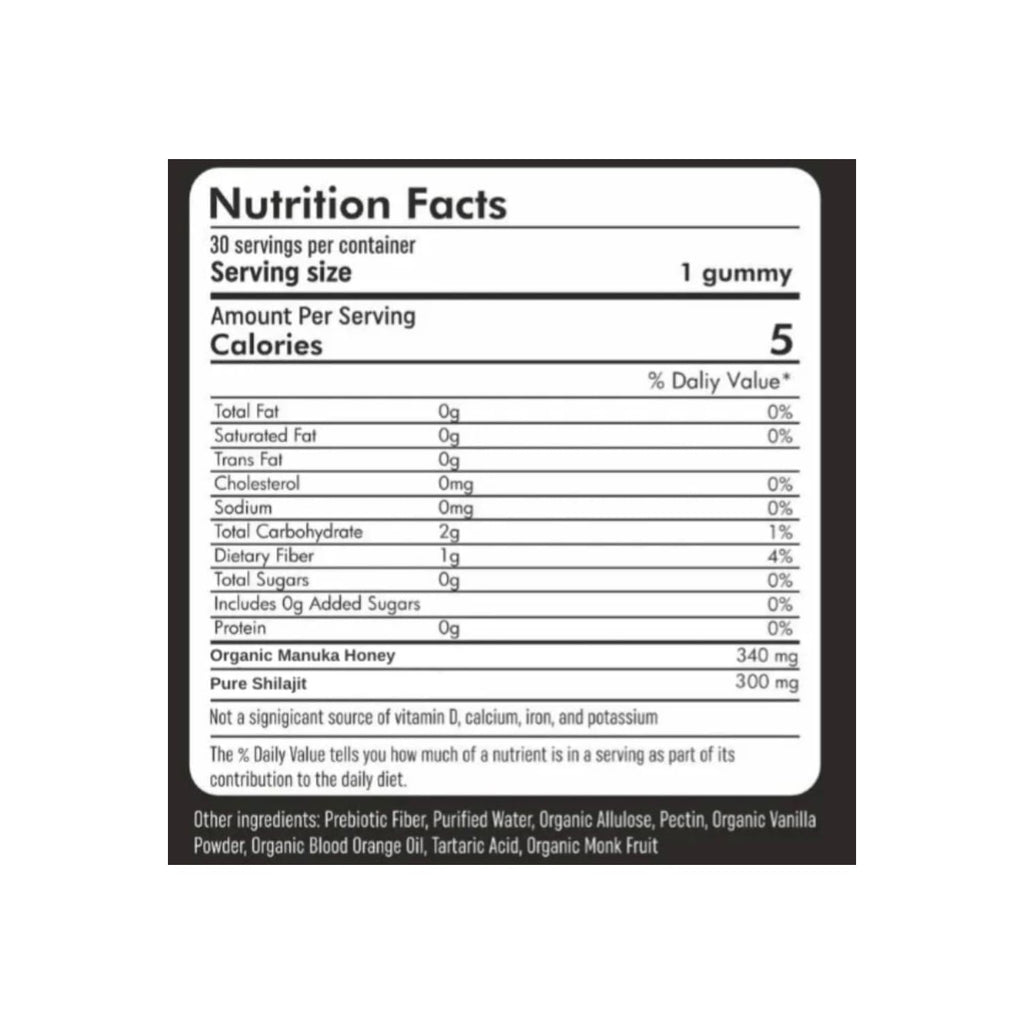 Pure Himalayan Shilajit Gummies for Men, Gummies 85+ Trace Minerals & Fulvic Acivd, No Added ssugar,Natural Energy & Vitality Support