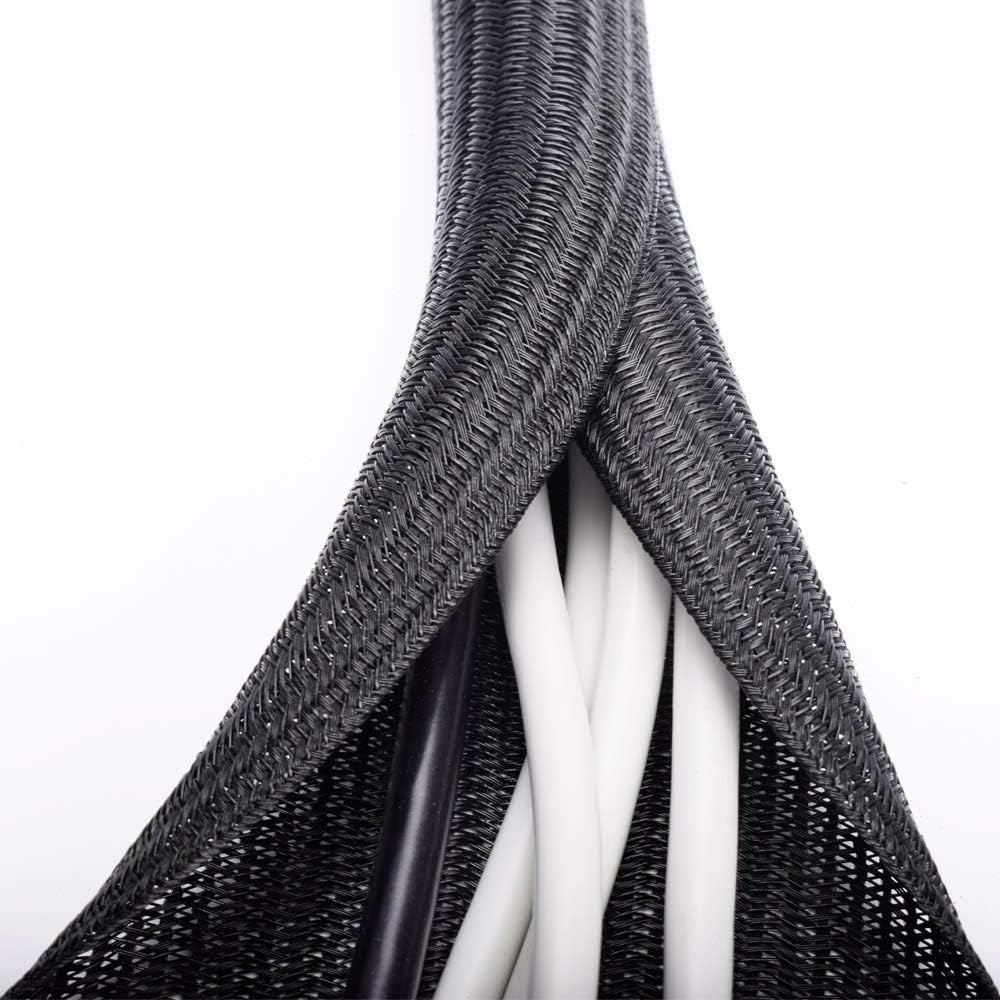Buy now 6.6ft - 4/5 inch White Cable Sleeve, Cable Organizer for Desk PC TV Computer, Wire Protector Cable Wrap Cover, Cord Management for Home Office 6.6ft, 1.2inch Black at indiglob india