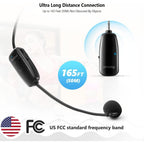 Buy now Bietrun Wireless Microphone Headset, UHF Wireless Headset Mic System, 160ft Range,1/8'' and 1/4'' Plug, for Speakers, Voice Amplifier, PA System(Not Supported AUX/iOS) at indiglob india