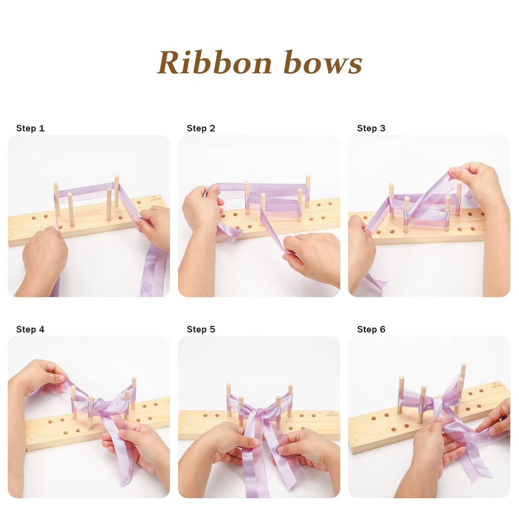 SACATR Bow Maker for Ribbon for Wreaths, Wooden Ribbon Bow Maker Tool
