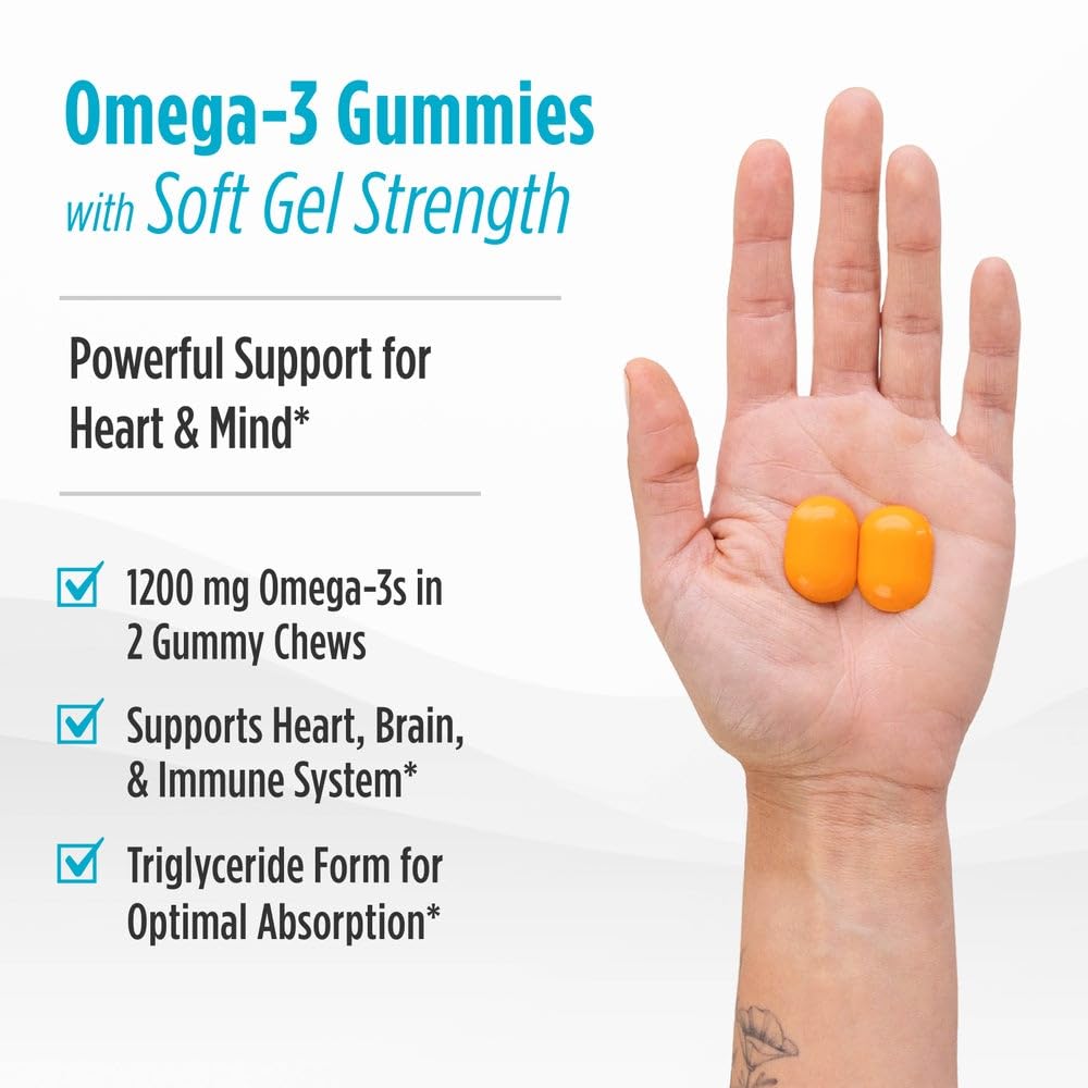 Nordic Naturals Omega 3 Gummies - Ultimate Omega - 54 Count - Tropical | Tropical Fruit gummies. Zero sugar. High-potency omega-3 (Ultimate Omega formula). Heart & brain support. Non-GMO. 54 count.