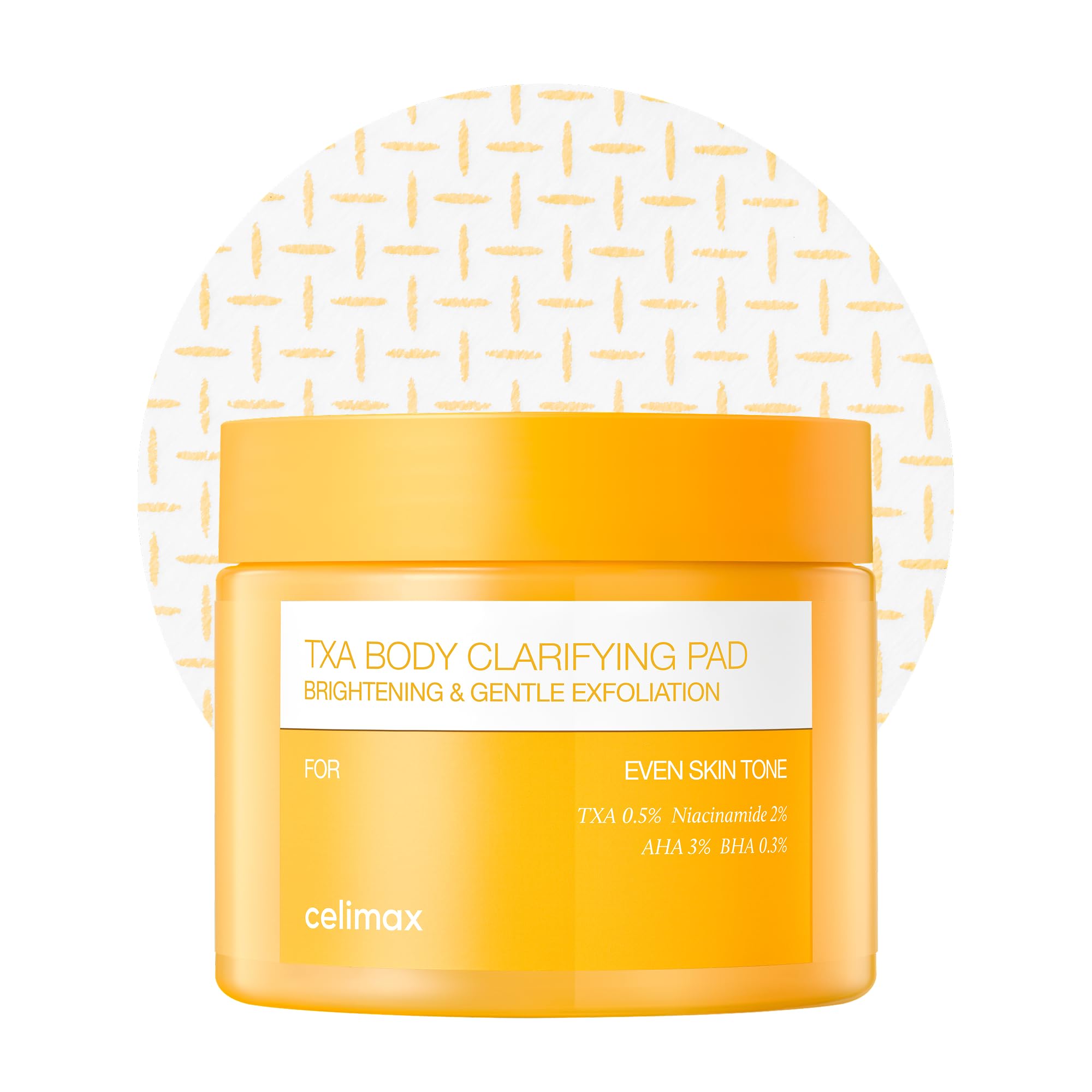 celimax TXA Body Clarifying Pad, 50 Pads | Deodorant Pad, Dark Underarms Treatment, Knee & Elbow, Strawberry Skincare, Gentle Exfoliating Body Scrub, Dark Spot Remover