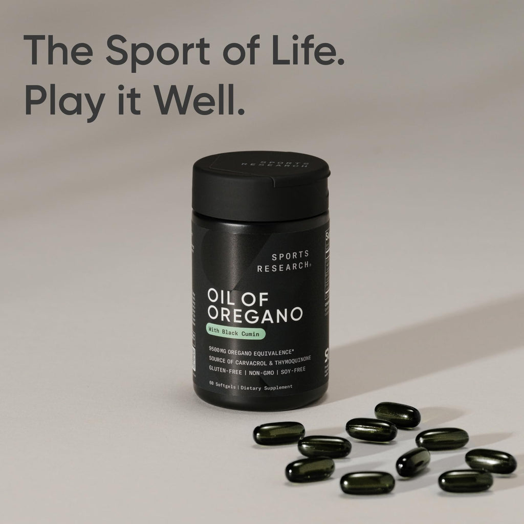 Sports Research® Oil of Oregano 9500mg w/Black Seed Oil, 60 Softgels