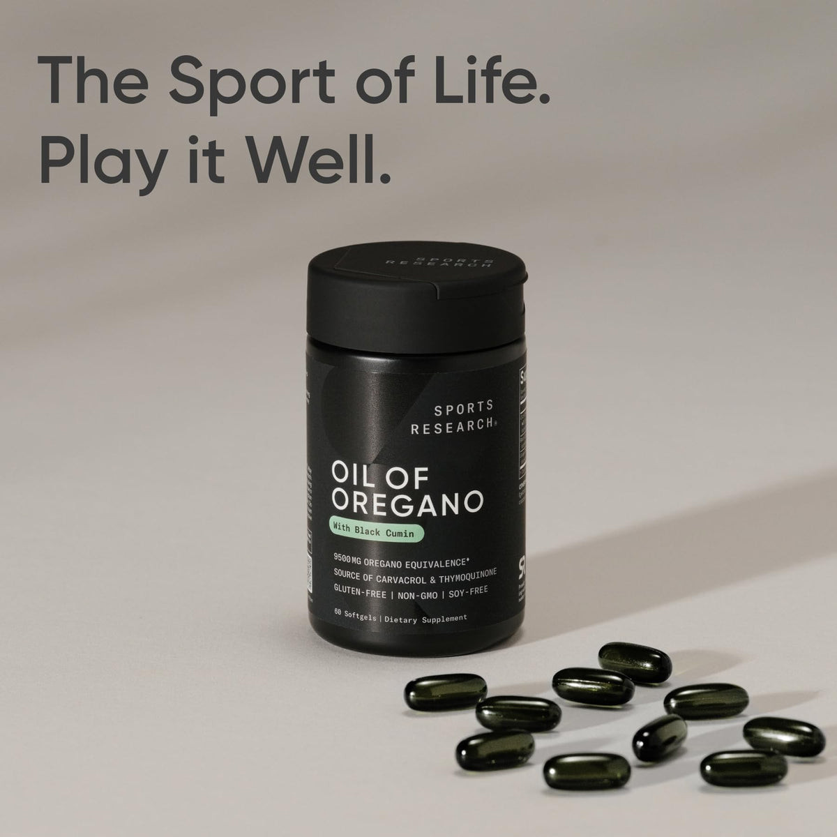 Sports Research® Oil of Oregano 9500mg w/Black Seed Oil, 60 Softgels