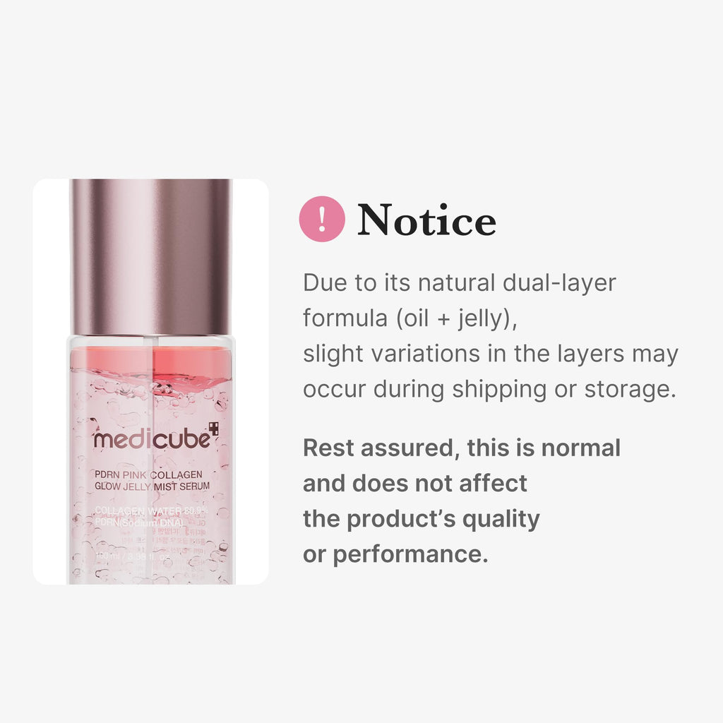 medicube Jelly Mist Serum with Pink PDRN Collagen, 2.02 fl.oz | Dual-Texture Glow Spray with Niacinamide, Glutathione, Hyaluronic Acid, Ceramide - Hydration, Radiance, Plump-Looking Skin