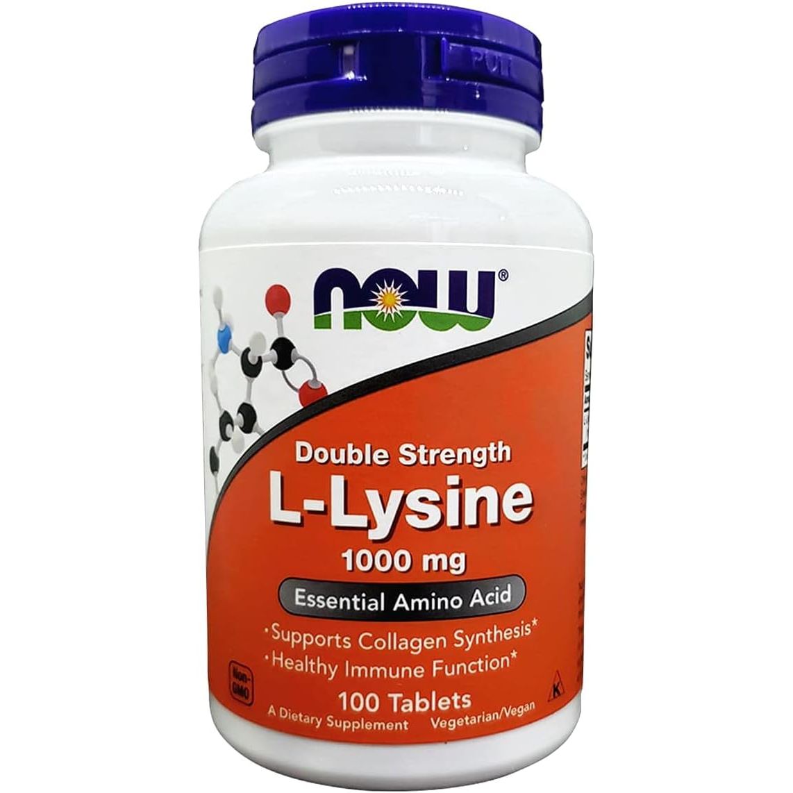 Buy now NOW Foods Supplements, (L-Lysine Hydrochloride) 1,000 mg, Double Strength, Amino Acid, 100 Tablets at indiglob india
