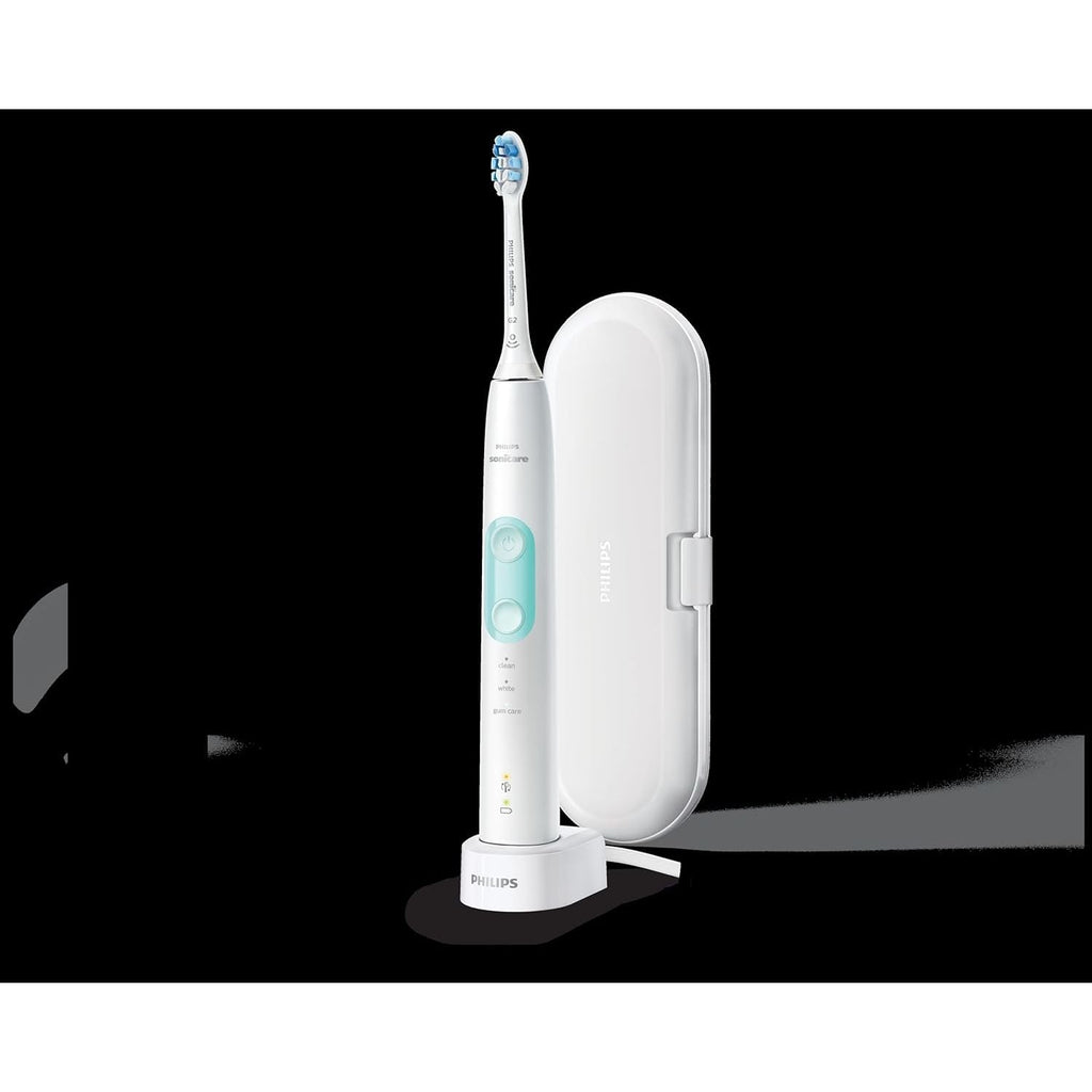 Buy now Philips Sonicare ProtectiveClean 5100 Rechargeable Electric Toothbrush, with Pressure Sensor, 3 Cleaning Modes, SmarTimer and QuadPacer, 14-Day Battery Life, Travel Case, White, Model HX6857/11 at indiglob india
