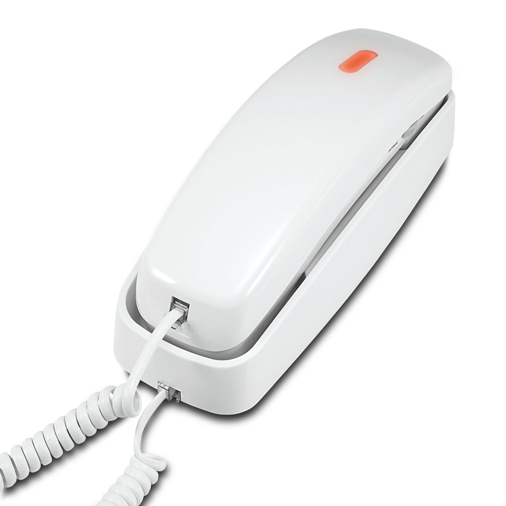 AT&T Trimline Corded Phone, No AC Power Needed, Extra Large Buttons, Visual Ringer, Lighted Keypad, 10-Number Speed Dial, Wall Mountable, White | 213