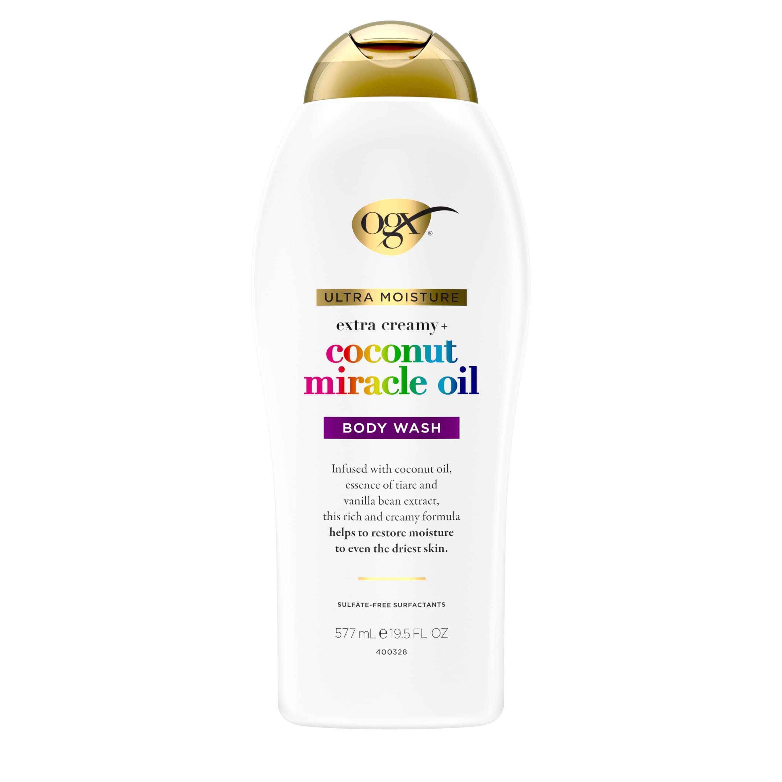 Buy now OGX Extra Creamy + Coconut Miracle Oil Ultra Moisture Body Wash, 19.5 Fl Oz at indiglob india