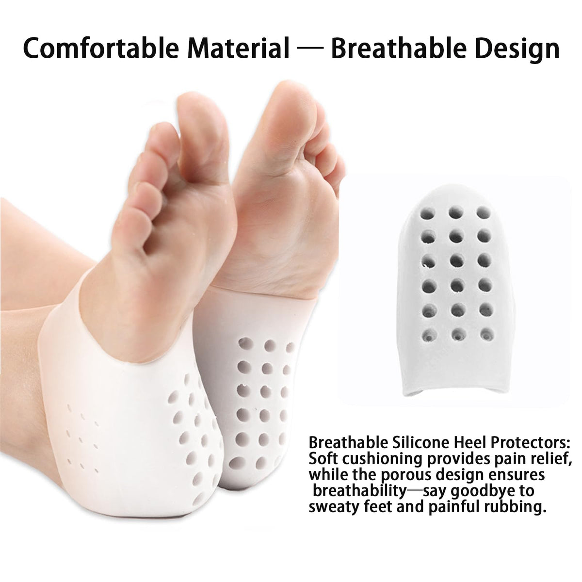 Height Increase Insoles - 1.4 Inches Height Increase Heel Cups for All-Day Comfort - Shock-Absorbing SEBS Gel Inserts for Boots & Sneakers, Deep U-Shape Heel Cushions for Men & Women