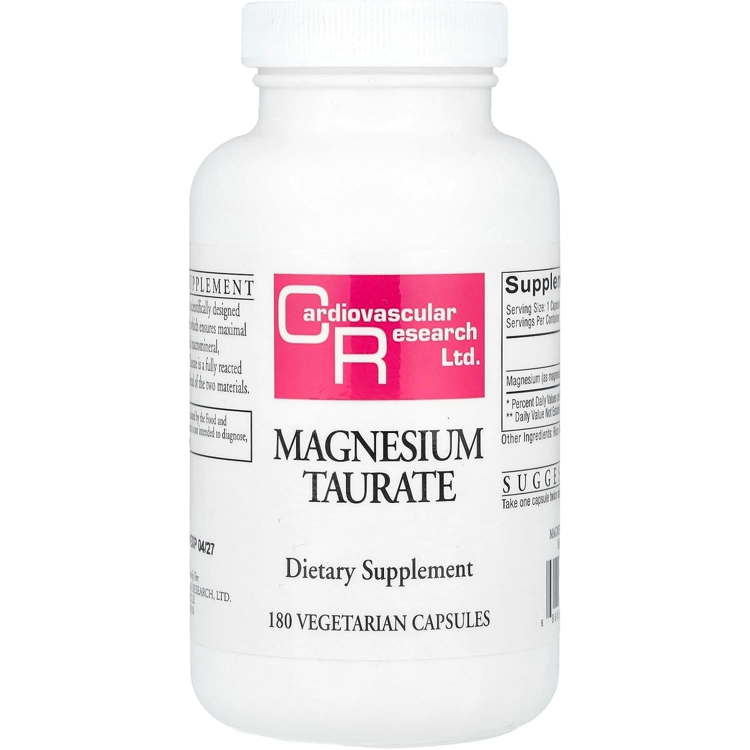 Buy now Cardiovascular Research Magnesium Taurate 125 mg, Creamy White, 180 Capsules (MAGT2) at indiglob india