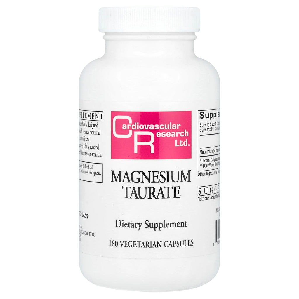 Cardiovascular Research Magnestium Taurate 125 mg, 60 Capsules, Creamy White