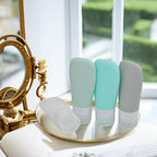 Buy now Silicone Travel Bottles, Leak Proof Squeezable Refillable Travel Accessories Toiletries Containers Travel Size Cosmetic Tube for Shampoo Lotion Soap Liquids (2oz Grey/blue/white/green) at indiglob india