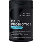 Sports Research® Daily Probiotics 60 Billion CFU w/Prebiotics, 30 Count | 12 Lacto & Bifido Strains for Gut & Digestive Support - Vegan, Non-GMO & Gluten Free