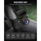 Buy now WOLFBOX Dash Cam Front and Rear, D07 4K Dash Camera for Cars with WiFi GPS, 4K/2.5K + 1080P Dual Dashcam with 2.45" LCD, 170°FOV, Night Vision, Loop Recording, Smart Parking Monitor, Magnetic Mount at indiglob india