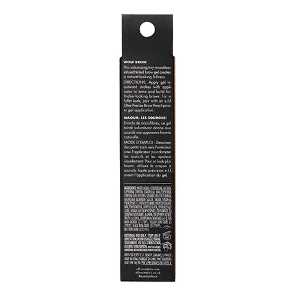 Buy now e.l.f. Wow Brow Gel, Volumizing, Buildable, Wax-Gel Hybrid, Creates Full, Voluminous-Looking Brows, Locks Brow Hairs In Place, Deep Brown at indiglob india