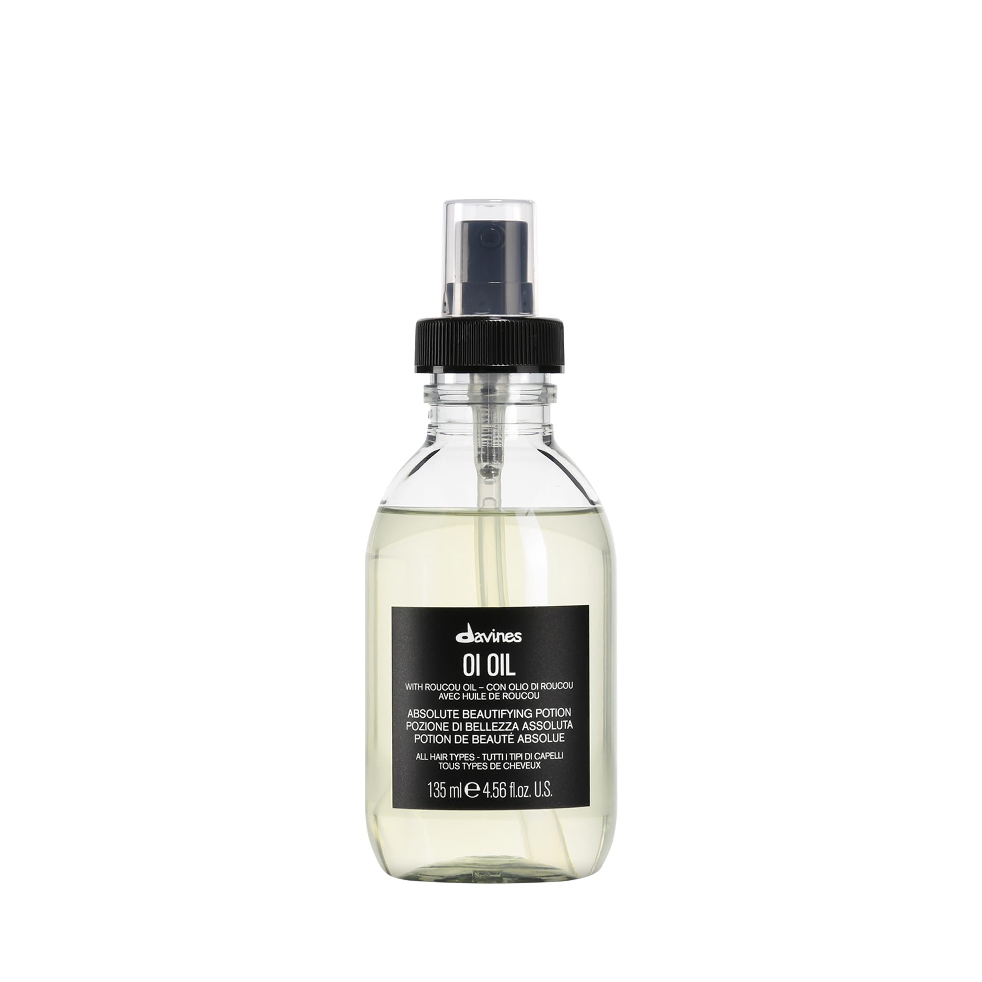 Davines OI Oil, Multi-Function Potion for All Hair Types - Weightless Anti-Frizz & Shine-Enhancing Serum with Roucou Oil - Detangles & Replenishes Moisture Hydrating Treatment