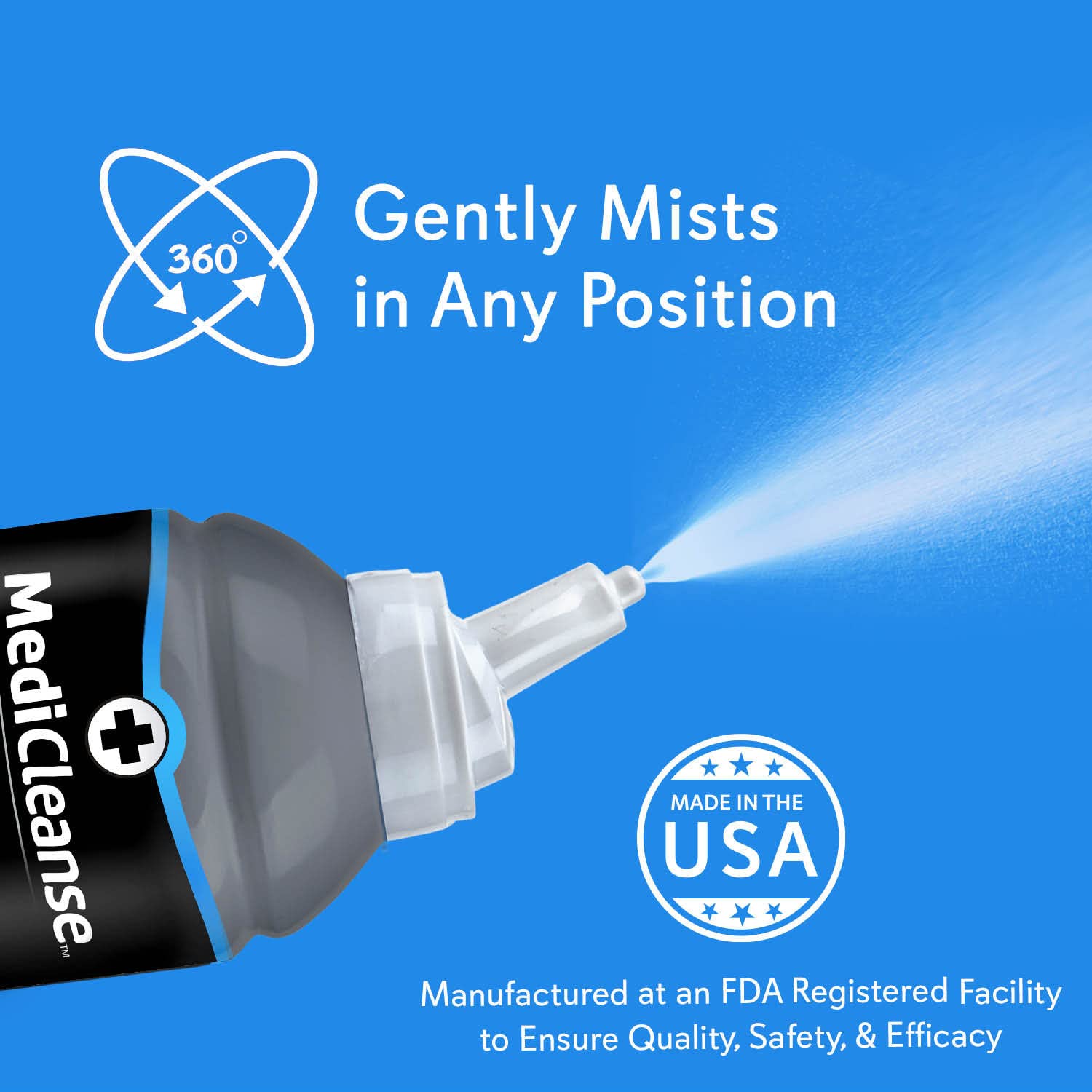 MediCleanse Sterile Saline Piercing Aftercare Fine Mist Spray 7.5 Oz 2 Pack | Promotes Healing For All Body Piercings & Tattoos, All Natural, Preservative Free, No Alcohol, Vegan Friendly, Made in USA