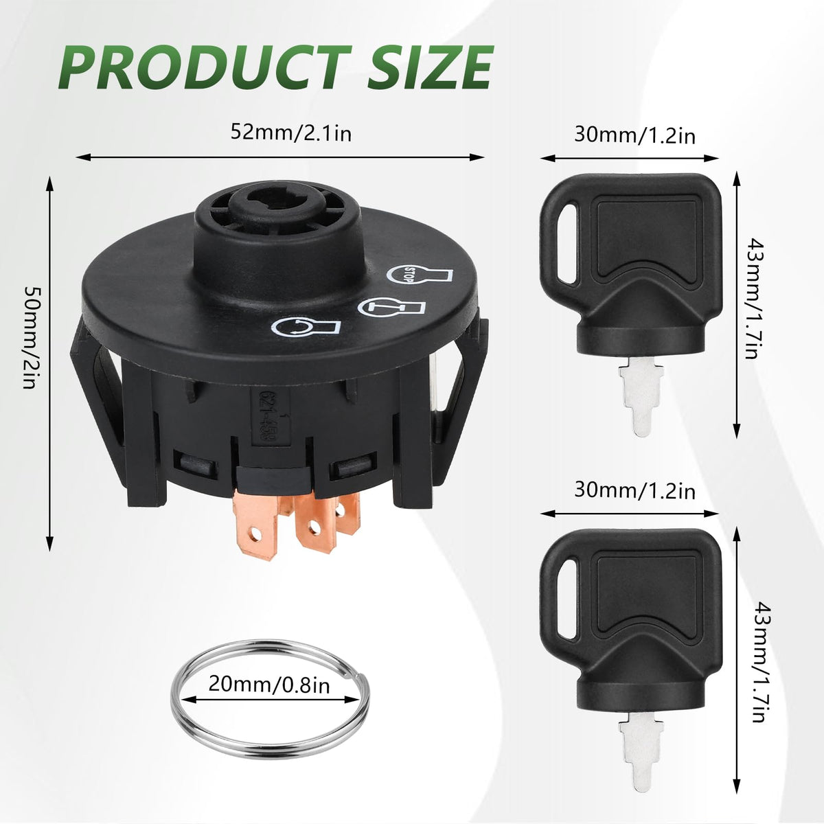 Ignition Switch 3 Postion for ExMark Toro 117-2221 137-4100 Z Master Time Cutter SS ZS Series Titan Lazer Z Quest Next Lazer Z Zero Turn Lawn Mower