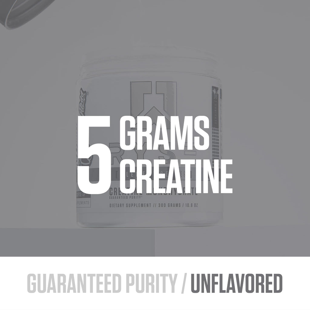 Ryse Creatine Monohydrate Powder - Unflavored - Supports Men & Women Lean Muscle Growth, Strength, Power, and Endurance - Helps Reduce Fatigue and Improve Workout Recovery - 100 Servings