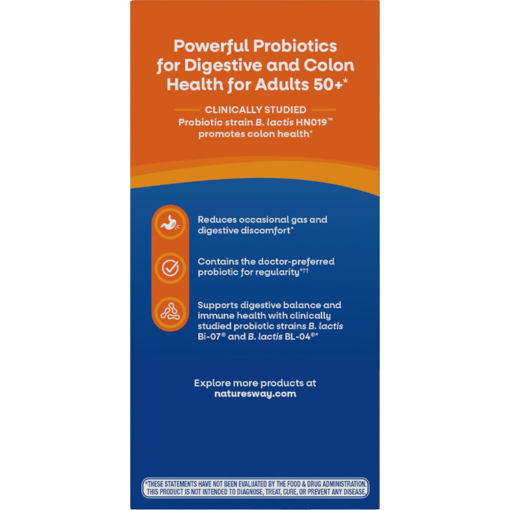 Nature's Way Fortify 30 Billion Daily Pre+Probiotic for Adults 50+, 30 ct | Daily Probiotic Supplement for Colon, Digestive, and Immune Health with 30 Billion Live Cultures*; No Refrigeration Needed