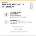 Integrative Therapeutics Zinc-Carnosine - Digestive & Gut Health Support* - GI Tract Support* - Supports Immune Health* - Easy-to-Swallow - Vegan, Gluten-Free & Dairy-Free - 60 Capsules (60 Servings)