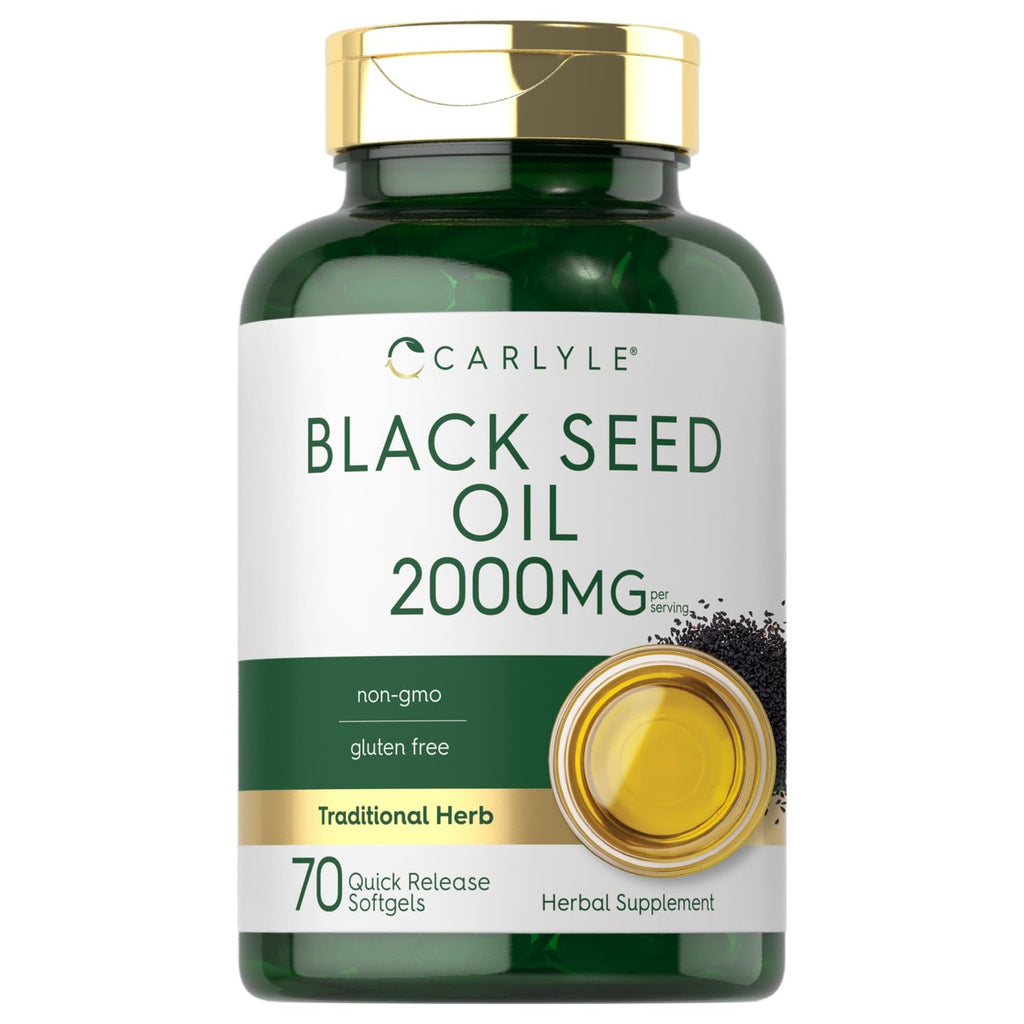 Carlyle Black Seed Oil Softgel Capsules | 2000mg | 70 Pills | For Women & Men | Non-GMO, Gluten Free Herbal Supplement