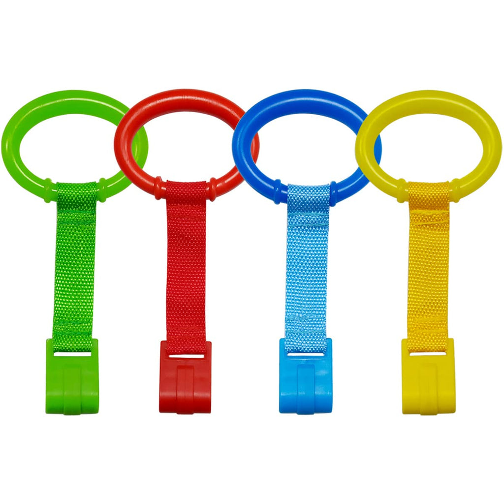 4 PCS Plastic Baby Crib Pull Rings Kids Walking Exercises Assistant Stand