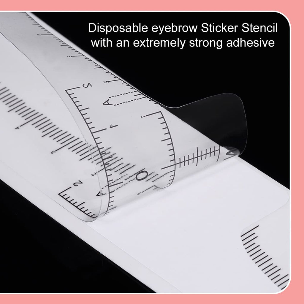 KINGMAS 100 Pack Eyebrow Ruler, Disposable Brow Ruler Microblading Stencil