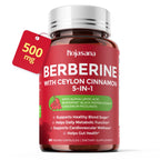5-in-1 Berberine 500mg with Ceylon Cinnamon, 60 Vegan Capsules