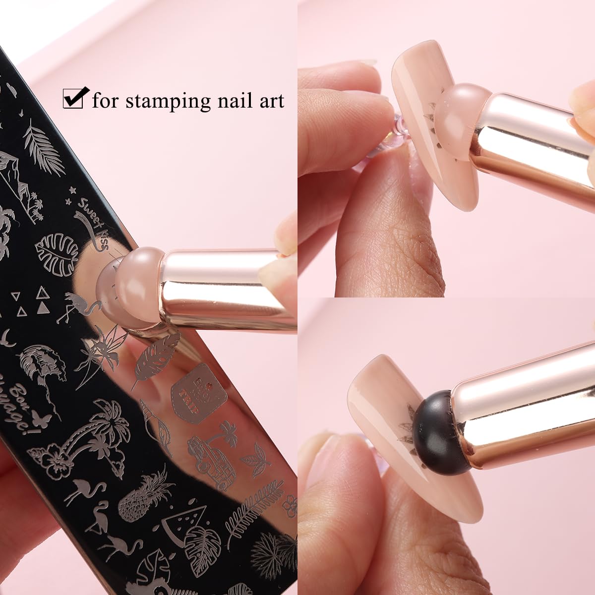 Fcozpjk Silicone Brush for Ombre Nail Art 2Pcs Reusable Brush Gradient Nail