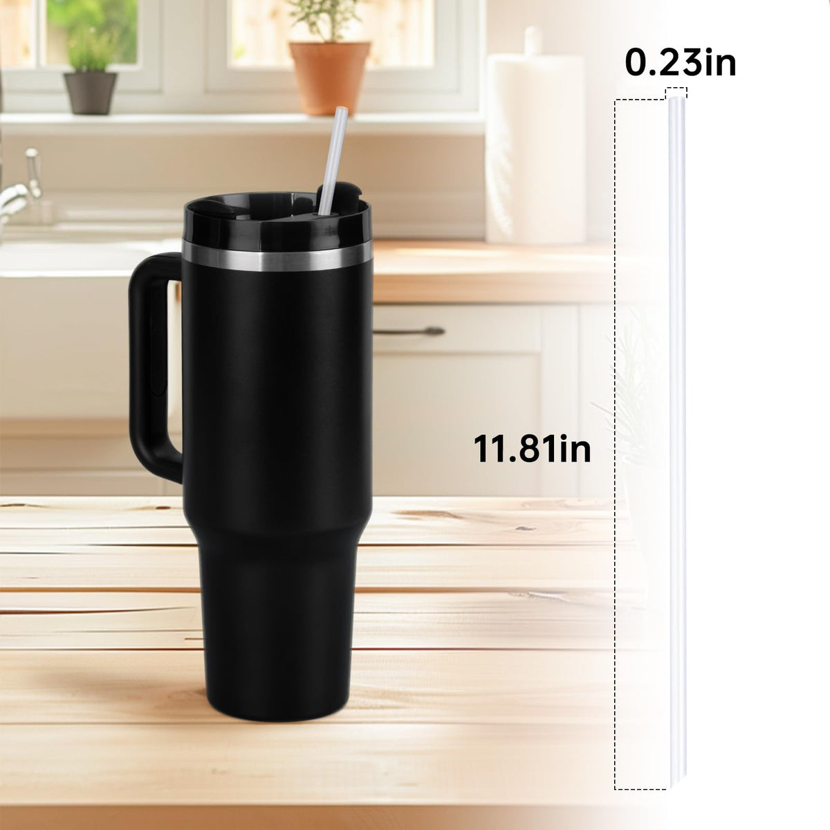 100PCS Disposable Straws for 40 OZ Tumbler, Extra Long Straws Disposable for Stanley Cup 30 Oz 40 Oz Tumbler, Straws Individually Wrapped
