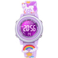Buy now 3D Cartoon Waterproof Watches for Girls with Alarm - Best Toys Gifts for Girls Age 3-12 Purple at indiglob india