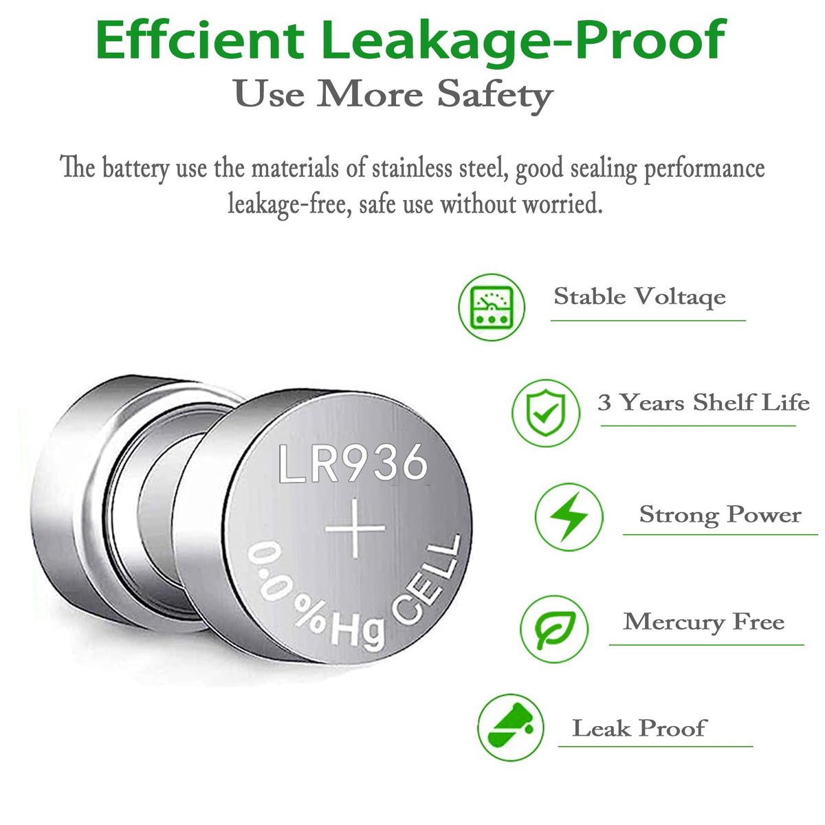 CPANCELL LR936 Batteries LR45 AG9 Battery 194 394 1.5v Alkaline Button Cell Watch Batteries (10 Count)