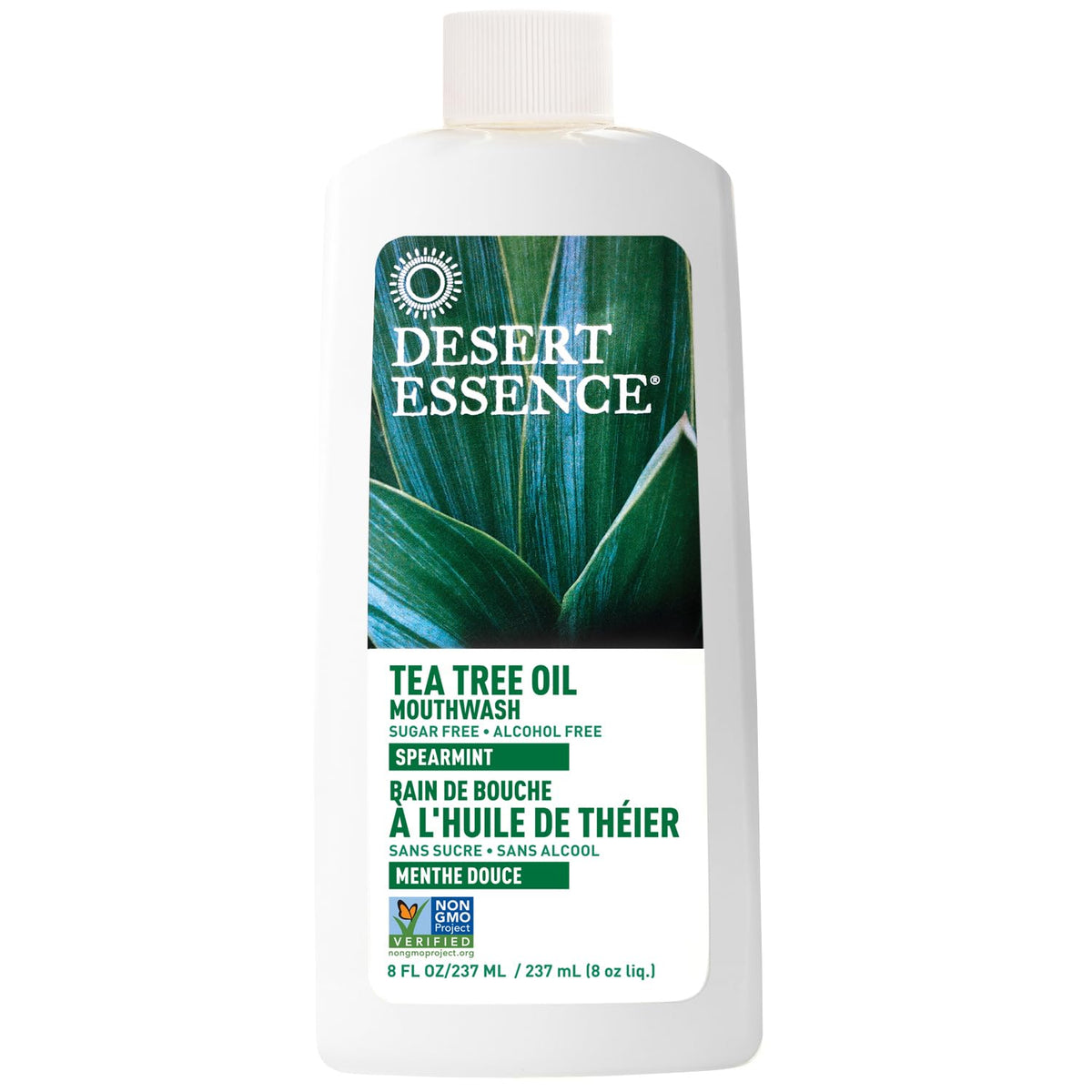 Desert Essence Tea Tree Oil Alcohol-Free Mouthwash, Spearmint, 8oz