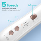 COSLUS C43 Professional Manicure Pedicure Kit with Upgrade Wider Grinder | 5-in-1 Electric Nail File for Toenail Hand Feet, Thick Nails Care, Cordless, 5 Speeds, Men Women Seniors, Home Salon, White