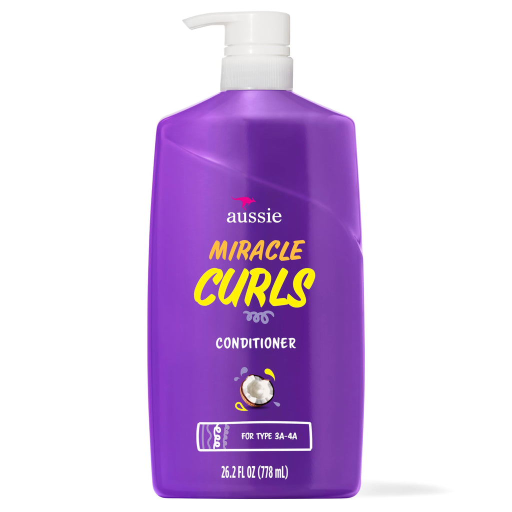 Aussie Miracle Curls Conditioner with Coconut Oil, Paraben Free, 26.2 oz