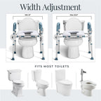 Toilet Seat Riser for Seniors, Adjustable Height & Width, 400lb