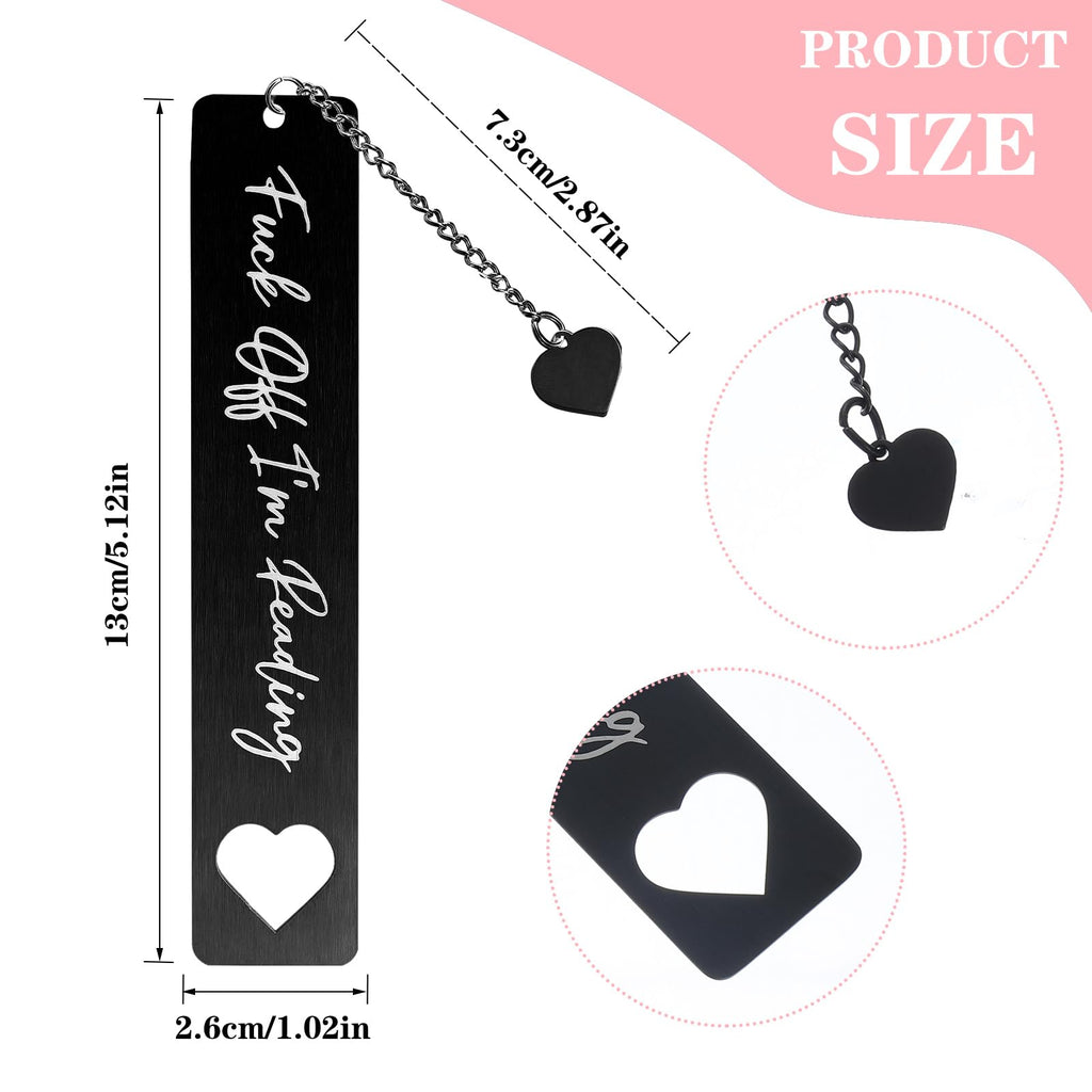Tyqour Funny Bookmarks Book Lovers Book Markers for Women Reading Book Accessories for Reading Lovers Fun Bookmarks Gifts for Friends Christmas New Year Birthday Graduation(Black)