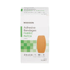 McKesson Adhesive Bandages, Sterile, Fabric, Tan, 2 x 4 in, 50 ct