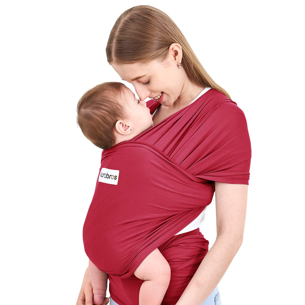 Buy now Acrabros Baby Wrap Carrier,Hands Free Baby Carrier Sling,Lightweight,Breathable,Softness,Perfect for Newborn Infants and Babies Shower Gift,Black Royal Red at indiglob india