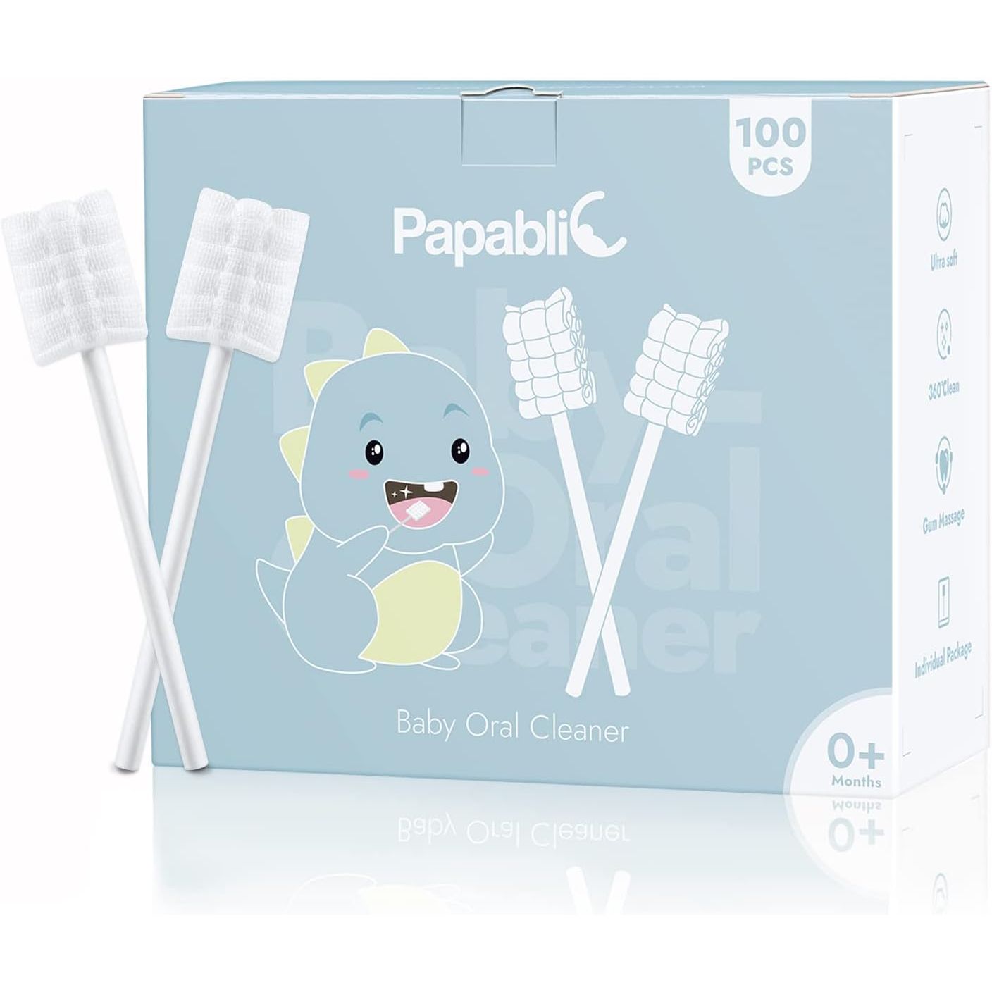 Buy now Papablic Baby Tongue Cleaner, Baby Oral Cleaner, Disposable Infant Mouth Cleaner Newborn, Upgrade Gum Cleaner with Paper Handle or Infants Ages 0-2 Years, 40 Pack 1 Count (Pack of 100) 100 at indiglob india