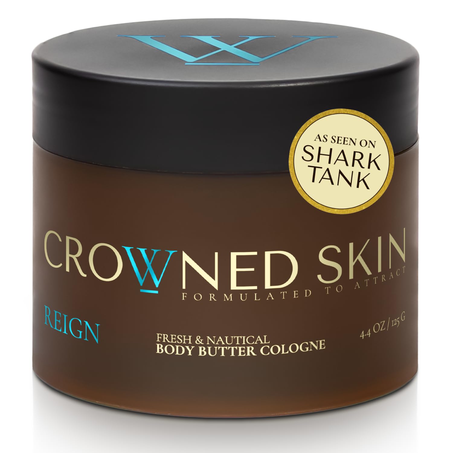 Crowned Skin King Cologned Body Butter for Men | Warm & Sensual | As Seen On Shark Tank | Scented with Sandalwood & Leather | Infused with Organic Shea & Mango Butters | All-Day Fragrance | 4.4oz
