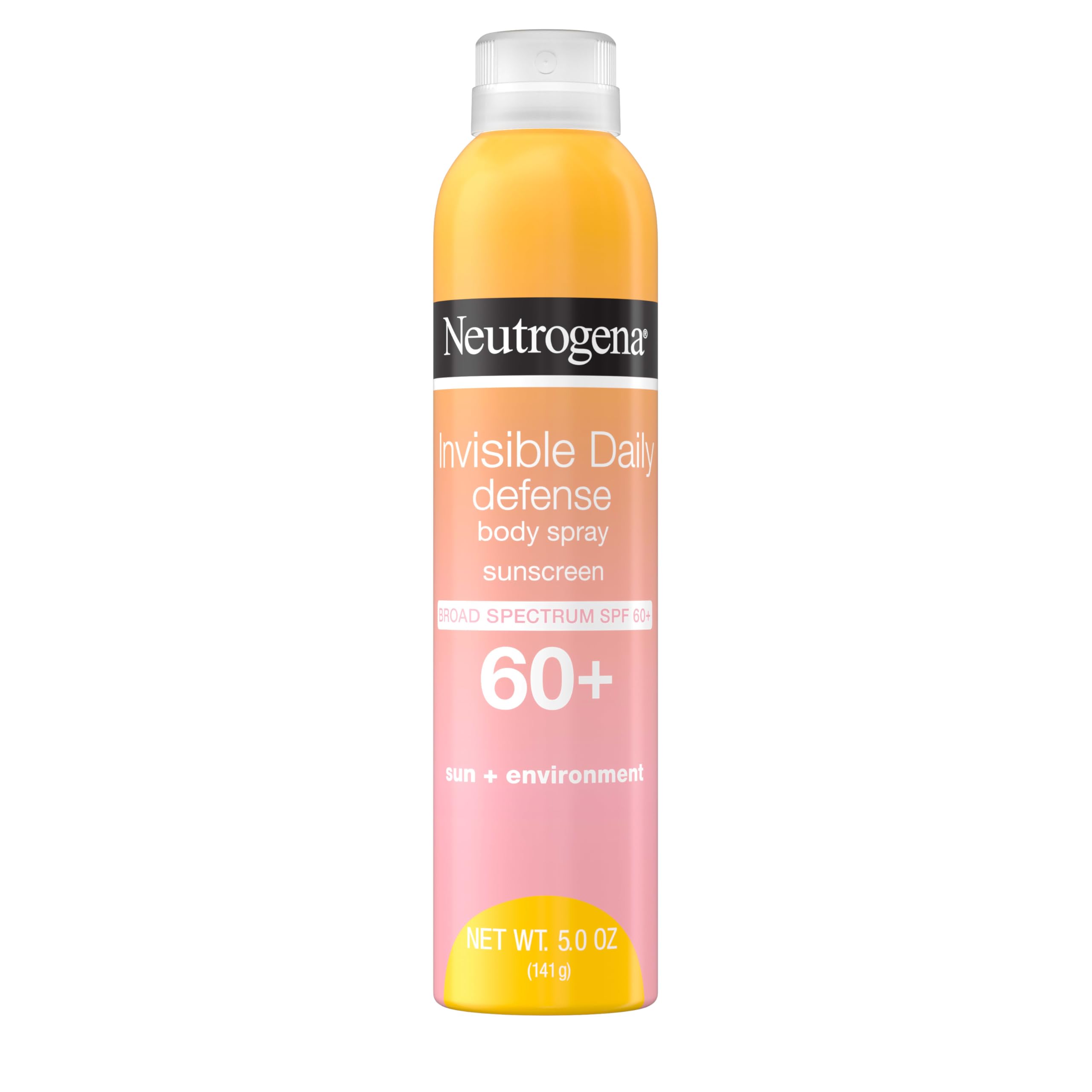 Buy now Neutrogena Invisible Daily Defense Body Sunscreen Spray, Broad Spectrum SPF 60+, Oxybenzone-Free & Water-Resistant, Sun & Environmental Aggressor Protection, Antioxidant Complex, 5.0 oz at indiglob india