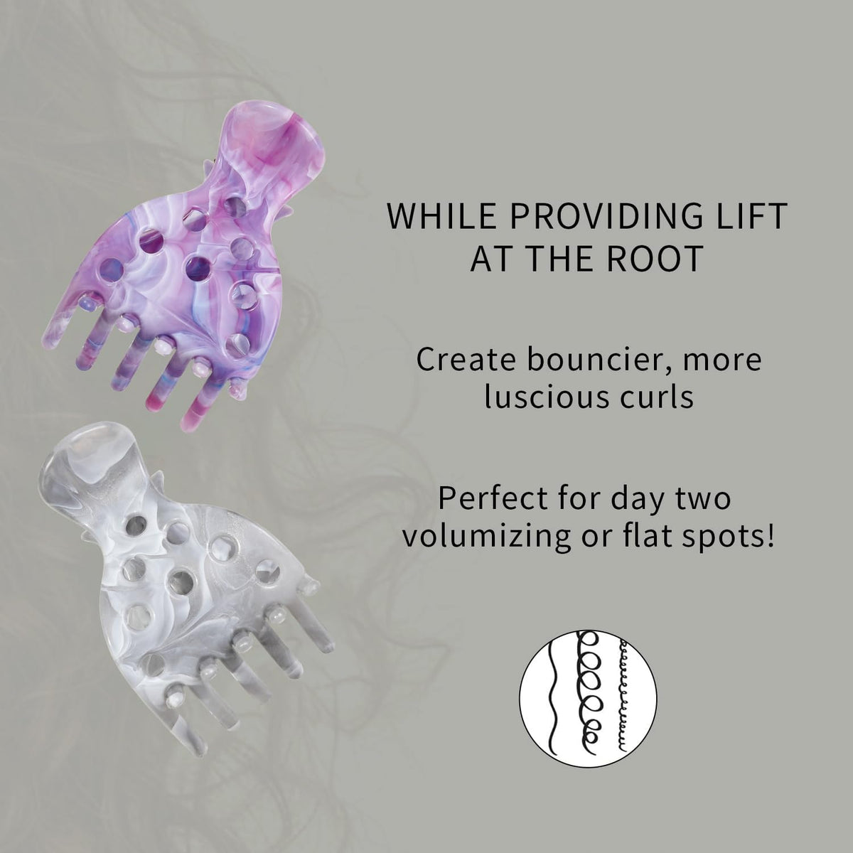 Order online: These root clips lift hair for bouncier curls. Perfect for volume on day two. Available now!
