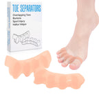 KTSAY Toe Spacers for Women & Men - Silicone Toe Separators for Bunion Relief, Hammer Toe, Plantar Fasciitis & Pedicures (2, Beige)