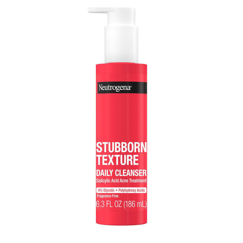 Buy now Neutrogena Stubborn Texture Daily Acne Facial Cleanser, Salicylic Acid Face Wash + Glycolic & Polyhydroxy Acids, Fragrance-Free, 6.3 fl. oz at indiglob india